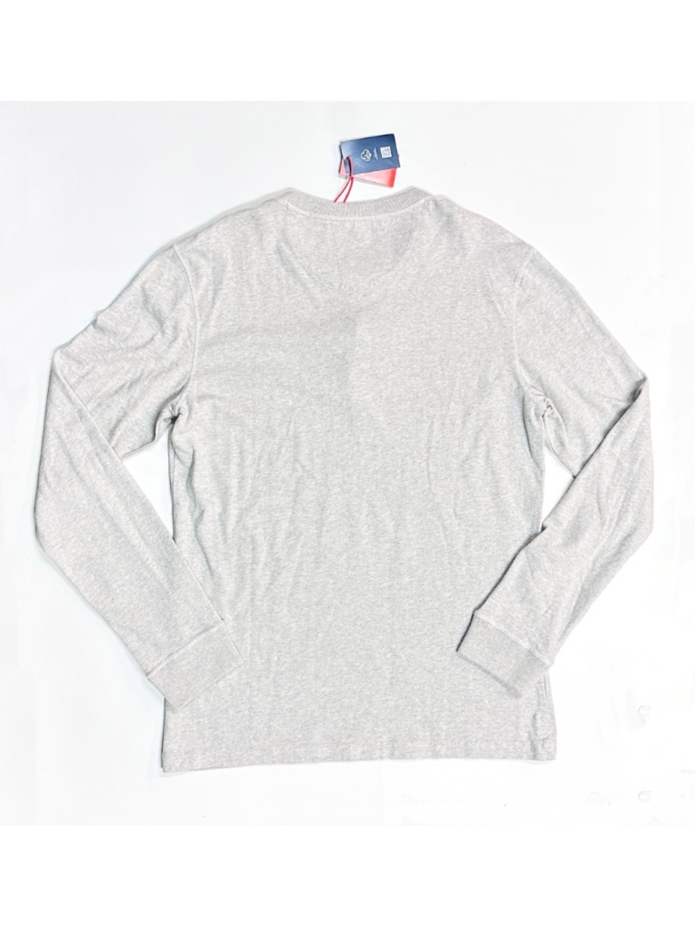 NWT SUPERDRY Long Sleeve T Shirt Mens Large Oat Marl Henley Workwear Casual Top - Picture 2 of 8